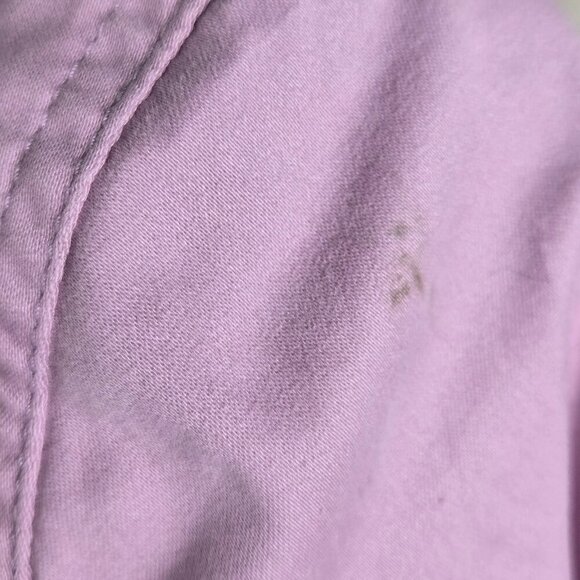 Chico's Size 0 (US Small) Soft Lilac Sateen Jean Jacket Logo Buttons Collar NWT - Picture 11 of 16